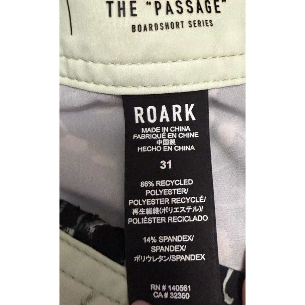 Roark The Passage Boardshorts 31 Tarantula Snake Zip Pocket Surf Swim Trunks